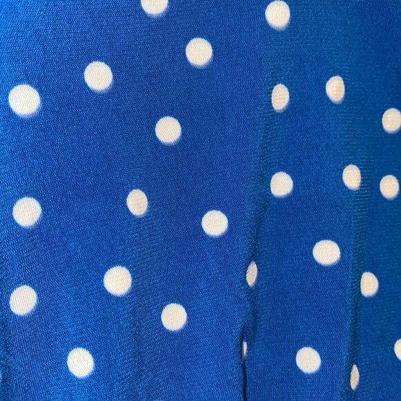 Like New London Times Cobalt Blue White Polka Dot Cropped Jumpsuit - Picture 4 of 8